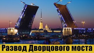 Развод Дворцового моста в СанктПетербурге [upl. by Ainessej]