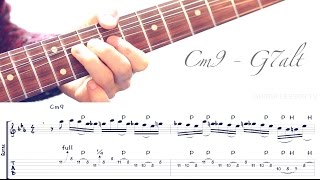 Jazz Fusion Legato Licks  Cm9  G7alt Example 1 [upl. by Oremar]