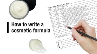 How to write a cosmetic formula [upl. by Onirefes668]