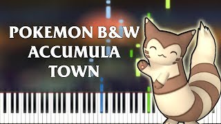 ACCUMULA TOWN  POKEMON BLACKWHITE  Piano Tutorial [upl. by Xineohp]