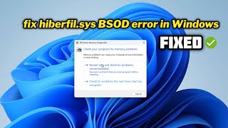 FIXED hiberfilsys BSOD error [upl. by Htebsle]