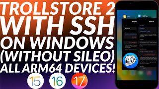 Install Trollstore 2 on iOS 151617 with SSH on Windows No SileoNo Jailbreak  Arm64  Full Guide [upl. by Atinal]