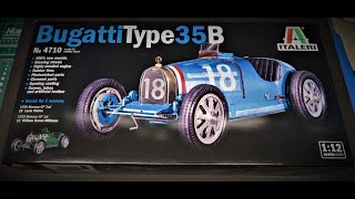 ALL NEW Bugatti Type 35B T35B 35 Race Car 112 Scale Model Kit Review Italeri 4710 Unboxing 2023 [upl. by Dobson]