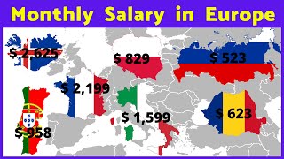 Monthly Salary in European Countries [upl. by Florrie]