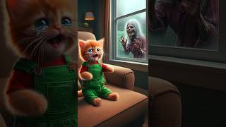 Cute Cat And Zombie Story 🧟‍♀️💥 cat aicat cute cataicatstory aicatstories shorts kitten [upl. by Wivinia]