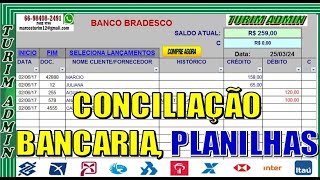 PLANILHA CONCILIAÇÃO BANCARIA CAIXA BANCOS MOVIMENTAÇÃO DIARIA R 9000 [upl. by Eillod624]