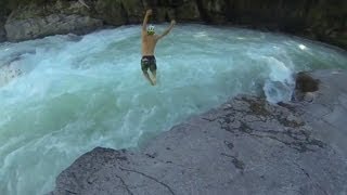 River jump at Eagle Falls Skykomish River [upl. by Rafe471]