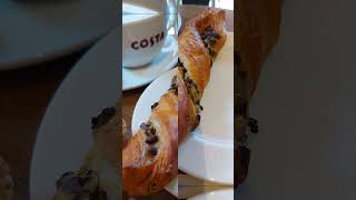 Midday snack Costa Coffee Emersons Green 😋☕️ FlatWhite DecafAmericano chocolatetwist Cheesetwist [upl. by Hedwiga]