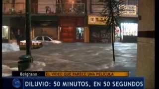 Inundación repentina en Buenos Aires Argentina  El agua se lleva los autos 6 diciembre 2012 [upl. by Nnalatsyrc]