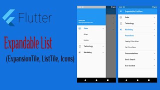 14 Flutter Expandable List ExpansionTile ListTile Icons [upl. by Kimmi]