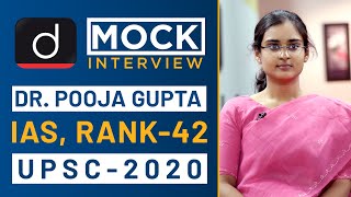 DrPooja Gupta Rank  42 IAS  UPSC 2020  Mock Interview I Drishti IAS English [upl. by Jeromy93]