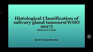 Classification of salivary gland tumours BDS ORAL PATHOLOGY [upl. by Xella]