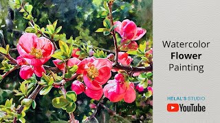 Watercolor flower painting Beginner tutorial [upl. by Fredie]