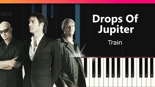 Train  quotDrops Of Jupiterquot EASY Piano Tutorial  Chords  How To Play  Cover [upl. by Ximenez]