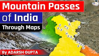 All Important Mountain Passes of India by Adarsh Gupta 2D Animation  UPSC Mains GS1  StudyIQ [upl. by Aros222]