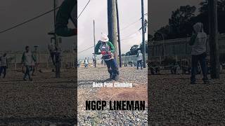 Back Pole Climbing  NGCP Lineman ⚡⚡⚡ lineman lineman linemanstrong ngcplineman [upl. by Salzhauer]