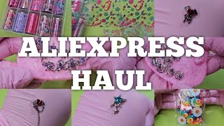 Aliexpress Nail Haul  Charms  Barbie Foils 🎀 [upl. by Avla107]