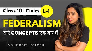 Federalism Full Chapter  L 1  CBSE Class 10 Civics  Federalism in Hindi  Shubham Pathak [upl. by Enalda617]