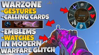 EQUIP WARZONE CALLING CARDS GESTURES SPRAYS AND WATCHES IN MODERN WARFARE MULTIPLAYER GLITCH [upl. by Medin]