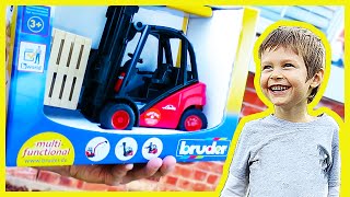 Bruder Toy Forklift Surprise and Shoutout Show [upl. by Oakie]