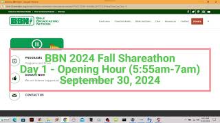 BBN 2024 Fall Shareathon Day 1  Opening First Hour 555am  7am  September 30 2024 [upl. by Tedra]