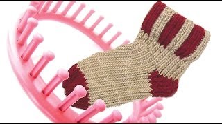 How to knit a sock on a round knitting loom socks [upl. by Tereb666]