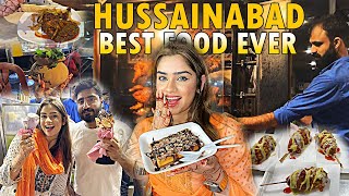 Food Street of Hussainabad Karachi  Ultimate Pakistani Food  Areeshay Soomro [upl. by Lipkin]