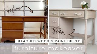 Bleached Wood and Paint Dipped Furniture Makeover [upl. by Denys]