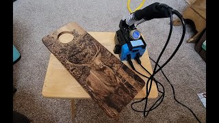 YIHUA 939DII Pyrography Pen Wood Burning Kit Station 2in1 SolidPoint 200480C with Temp Review [upl. by Airla]