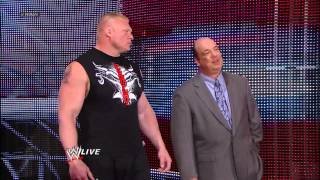 Triple H and Brock Lesnar go facetoface Raw May 13 2013 [upl. by Aicile]