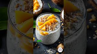 ¡Delicioso Pudín de Chía con Coco y Mango 🌟🥭 ketofacil ketosabor recetas [upl. by Artsa]