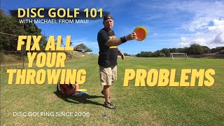 THROWING LESSON 1316 FIX ALL YOUR THROWING PROBLEMS  DISC GOLF 101 [upl. by Eigna216]