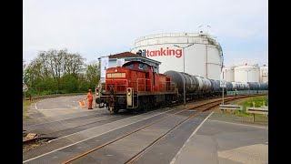 Kesselwagen Rangieren DB Cargo V90 294 7331 im Hanauer Hafen mit Kesselwagen für OILTanking [upl. by Nit]