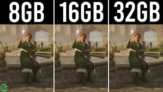 Hogwarts Legacy  8GB vs 16GB vs 32GB RAM [upl. by Thordia]