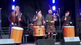 Clanadonia playing their quotScotland the Bravequot mix during Perths 2022 Robert Burns Celebrations [upl. by Sregor]