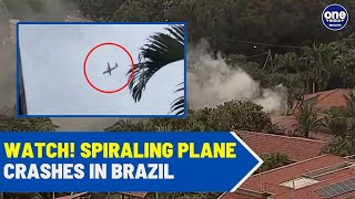 Brazil Plane Crash Over 60 Dead in São Paulo As Plane Crashes into Residential Area  WATCH VIDEO [upl. by Rochette]