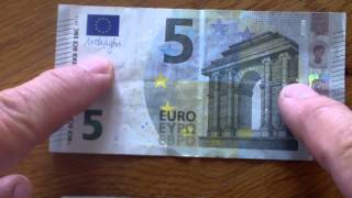 the new 5 Euro banknote  bill note bankbiljet biljet [upl. by Agbogla]