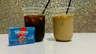 Iced Americano and Iced Latte At Home Nescafé ice roast [upl. by Ayidah]