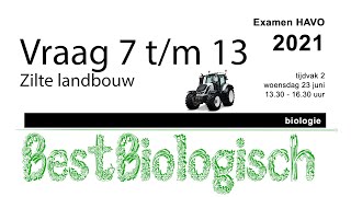 Biologie examen Havo 2021 2e tijdvak vraag 7 tm 13 [upl. by Varuag491]