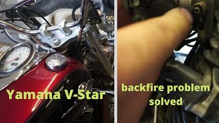 Yamaha VStar Classic  Bulldog BT 1100  running problem  backfire  spark plugs flooding  repair [upl. by Zelig]