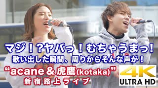 【4K】マジ！ヤバッ！むちゃうまっ！歌い出した瞬間に周りからそんな声が！quot acane＆虎鷹kotaka quot 新宿路上ライブ 4K動画 [upl. by Aroz]