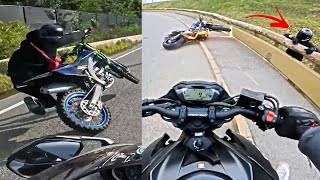 RIDERS FALL OFF THEIR BIKES WHILE RIDING  Crazy Motorcycle Moments [upl. by Gnous693]