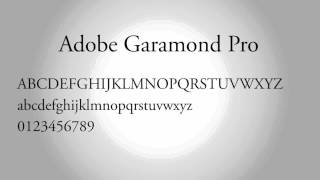 Adobe Garamond Pro Font [upl. by Dust86]