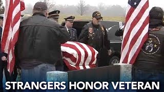 Strangers pay respects at funeral for veteran who died alone [upl. by Danete933]