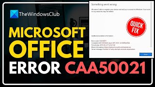 Office Error CAA50021 Number of retry attempts exceeds expectations [upl. by Larochelle580]