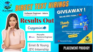 Direct Test  Giveaway Results  Capgemini EY PhonePe Amazon 2025 2024 2023 Batch  Jobs [upl. by Wendalyn]