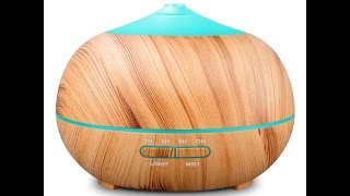 Tenswall 400ml Wood Grain Essential Oil Diffuser [upl. by Kimmy]