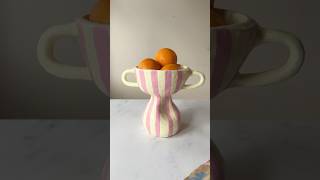 How to make a pedestal fruit bowl 🍊 diy homeware 💁 howtoclay clay diyclayinspo diy [upl. by Hildegaard]