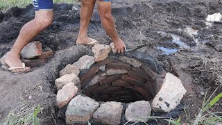 CONSTRUÍ A CACIMBA USANDO PEDRAS  MOSTRANDO O RESULTADO DA ROÇA DE BATATA [upl. by Rimisac]