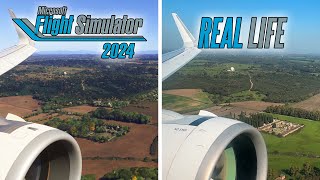 Microsoft Flight Simulator 2024 FS2024 vs Real Life  Landing in Rome Fiumicino [upl. by Roseanne476]